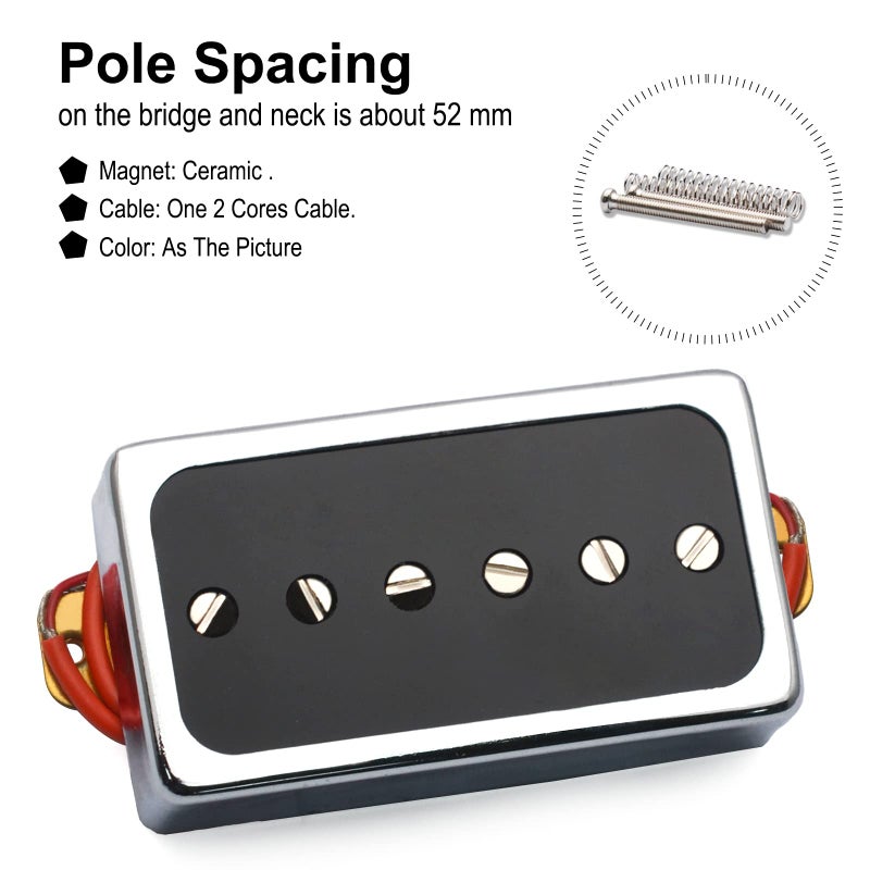 SAPHUE Electric Guitar Pickups Bridge and Neck Set for Les Paul P90 Style Humbucker Size Electric Guitar - Image 3